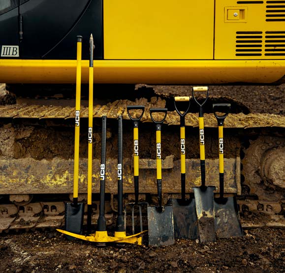 Row of JCB tools